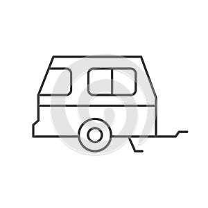 Camper trailer line outline icon