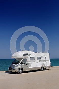 Camper van on the beach