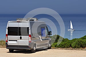 Camper van on the beach