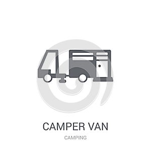 Camper van icon. Trendy Camper van logo concept on white background from camping collection