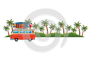 Camper van and island