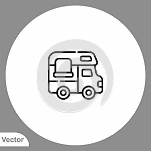 Camper van vector icon sign symbol