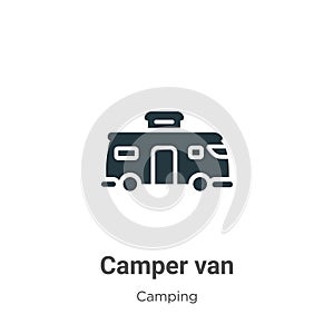 Camper van vector icon on white background. Flat vector camper van icon symbol sign from modern camping collection for mobile