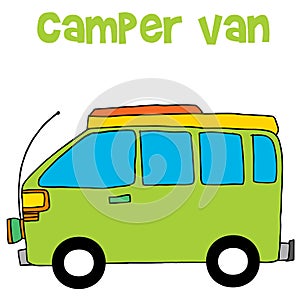 Camper van of vector illustration