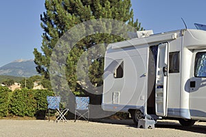 Camper with view at the Mont Ventoux