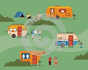 campers caravans four vehicles