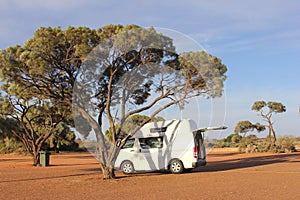 Campervan campsite Outback, Australia