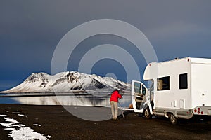 Campervan through Iceland roads