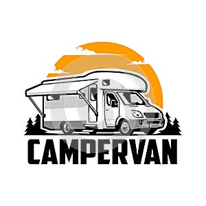Campervan Motorhome RV Logo Vector Art Isolated