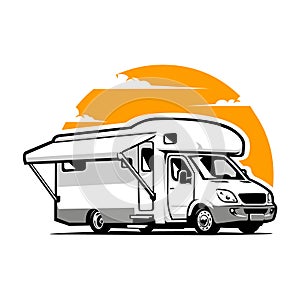 Campervan Motorhome RV Vector Art Isolated photo