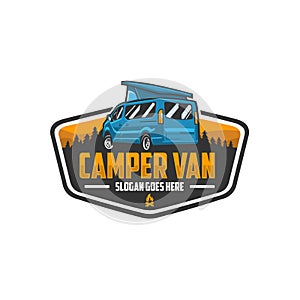 Campervan RV motorhome caravan outdoor emblem logo