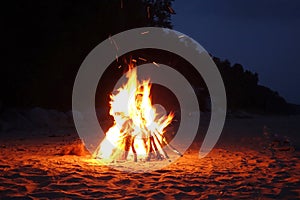 Campfire on the beach