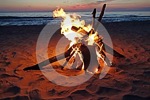 Campfire on the beach