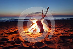 Campfire on the beach