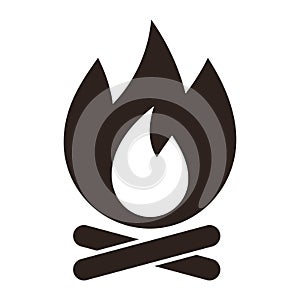 Campfire, campfire area, bonfire icon, fire symbol