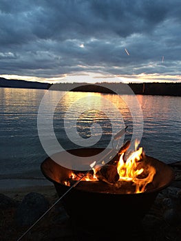 Campfire Cookout on the Lake