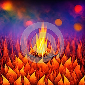 Campfire fire flames, generative