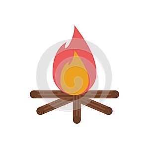 Campfire flame camping isolated icon