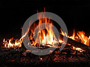 Campfire flames warm up cool nights