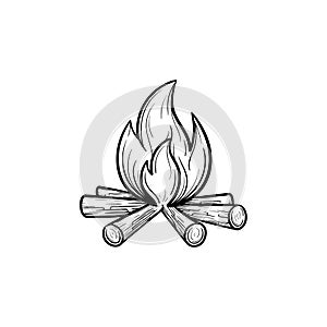 Campfire hand drawn sketch icon.