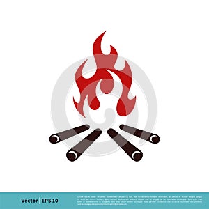 Campfire Icon Vector Logo Template Illustration Design. Vector EPS 10