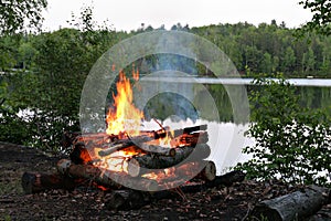 Campfire By the Lake photo