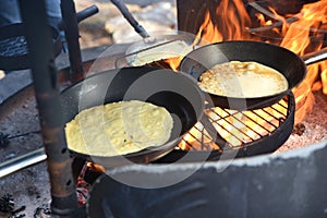 Campfire pancakes
