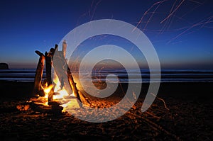 Campfire on shi shi beach