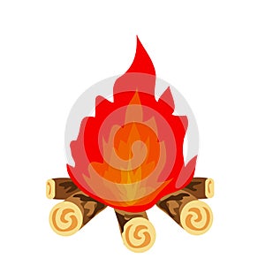 Campfire vector icon illustration