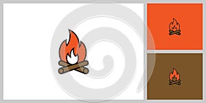 Campfire Vector Icon. Symbol of Camping, Adventure, and Outdoor Activities
