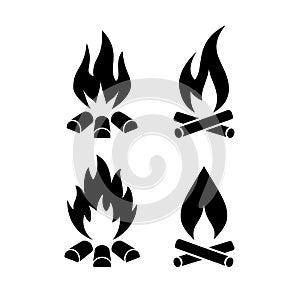 Campfire vector icon photo