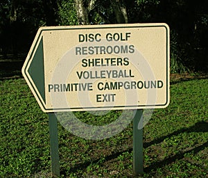 Campground Multiple Activity Sign