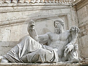 Campidoglio. Ancient statue. Rome. Italy