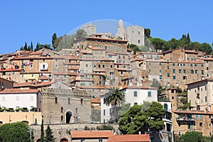 Campiglia Marittima and the ruins, Italy