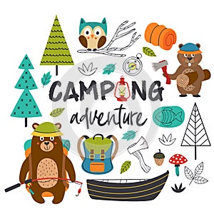 Camping adventure with animals