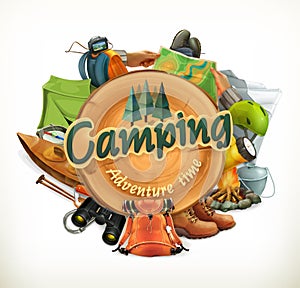 Camping adventure illustration