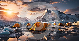 Camping Amidst the Peaks Colorful Tents at Everest Basecamp