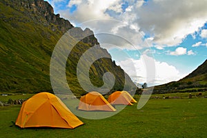 Camping in the Andes