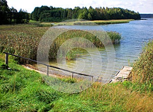 Camping area on Wigry Lake in Wigierski National Park