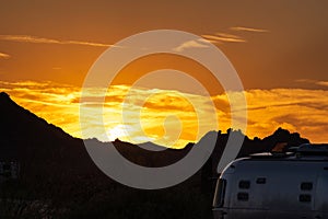 Camping in Arizona at Sunset
