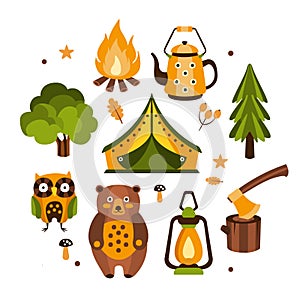 Camping Associated Symbols Illustration photo