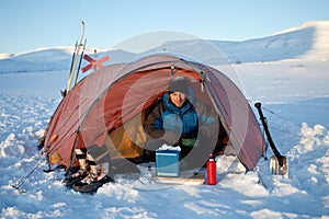 Camping on a backcountry tour on the Kungsleden