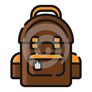 camping backpack flat icon, vector