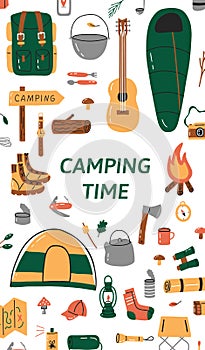 Camping banner template