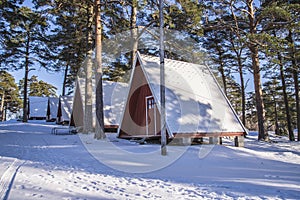 Camping cabins on Fredriksten