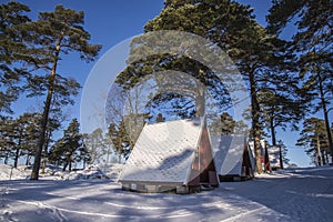 Camping cabins on Fredriksten