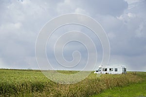 Camping car in landscape