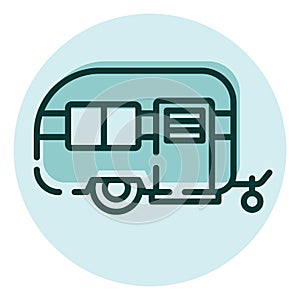 Camping caravane, icon