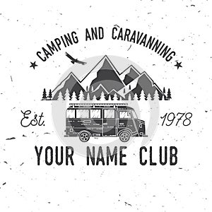 Camping and caravaning club. Vector illustration.