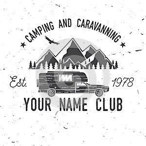 Camping and caravaning club. Vector illustration.